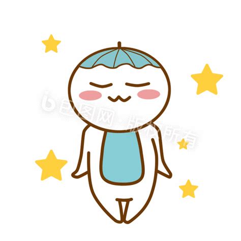 原创可爱卡通荷叶头转圈圈动态表情包gif动图下载-包图网