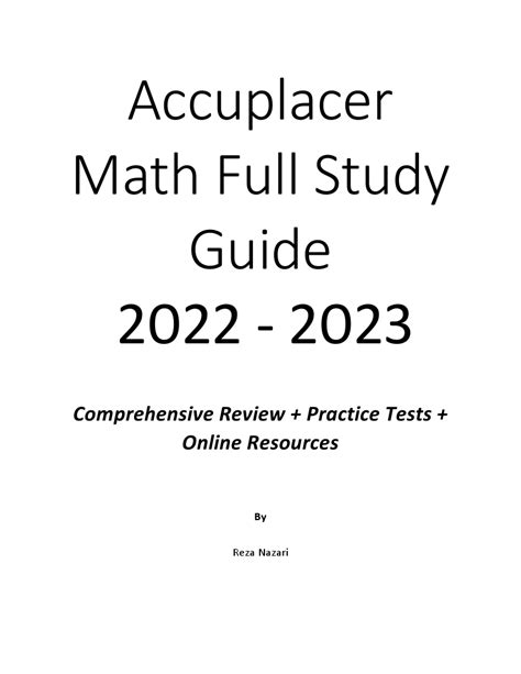 Image result for Accuplacer Math Study Guide