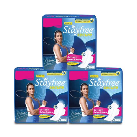 Buy Stayfree Secure xl | Cottony Soft Sanitary Pads for Women | with ...