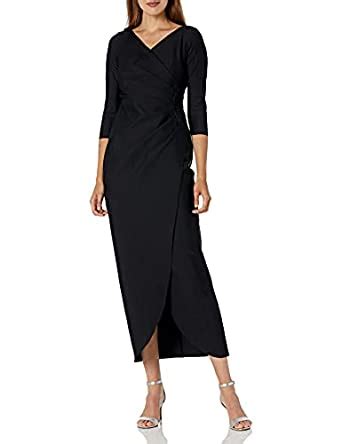 Buy Alex Evenings Women's Slimming Long Side Ruched Dress with ...