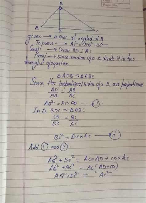 Prove pythagoras theorem? - EduRev Class 10 Question