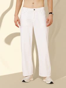 STUDIO NEXX Loose Fit Men White Jeans - Buy STUDIO NEXX Loose Fit Men ...