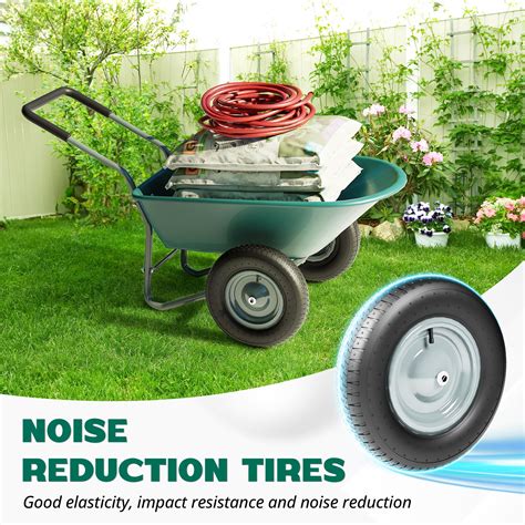 Snapklik.com : 2 Wheel Wheelbarrow, 330 Pounds Capacity Yard Cart