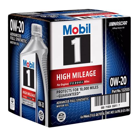 Mobil High Mileage Full Synthetic Motor Oil 0W-20,, 05/20/2023