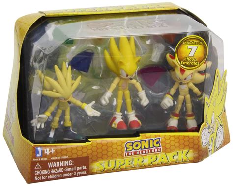 Sonic the Hedgehog Super Pack Action Figures Super Silver, Super Sonic ...