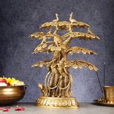 Buy Superfine Brass Radha Krishna Statue with Cow under Tree 20 inch ...