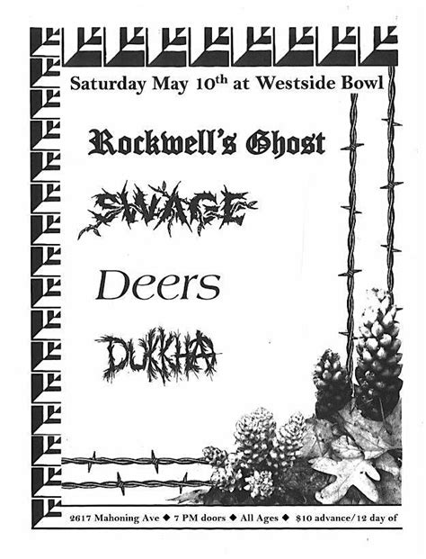 Rockwells Ghost/Swage/Deers/Dukkha, Westside Bowl, Youngstown, 10 May ...