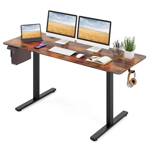 Costway 63 x 24 Inch Sit Stand Desk Height Adjustable Electric Standing ...