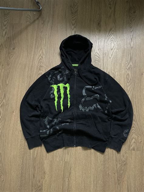 Fox Racing × Vintage Vintage Fox racing x Monster energy y2k zip up ...