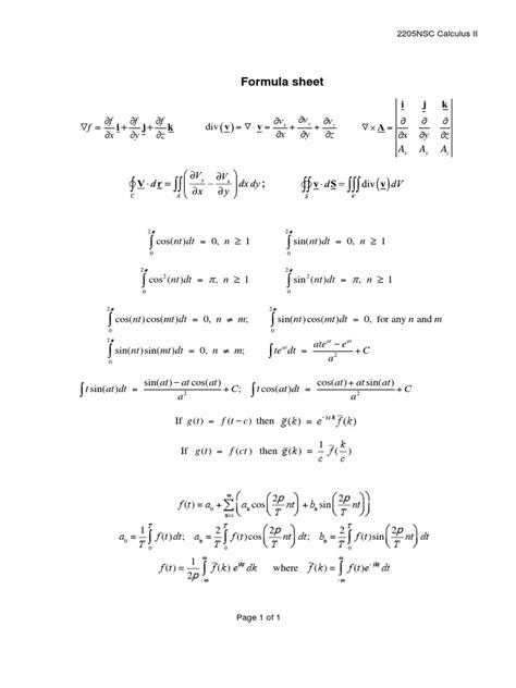 Image result for Calculus 1 Formula Sheet