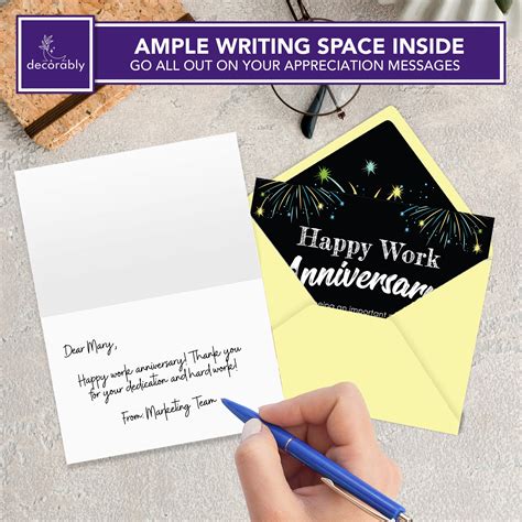 Snapklik.com : Decorably 24 Pack 6x4in Happy Work Anniversary Cards For ...