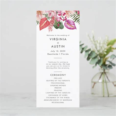 Image result for Tropical Wedding Programs