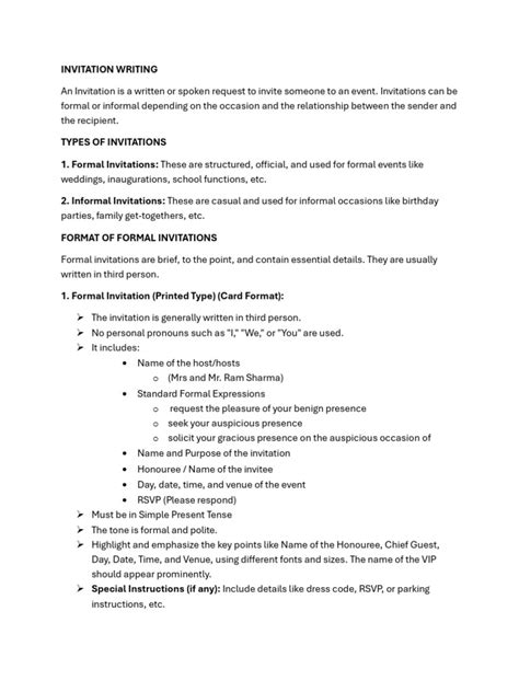 Image result for Invitation Writing Class 12