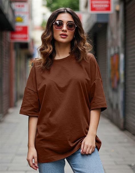 Coffee Brown Plain Oversized T-Shirt – Juneberry