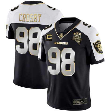 Maxx Crosby Men’s Las Vegas Raiders Alternate Vapor Black Gold & Black Inverted Limited ...