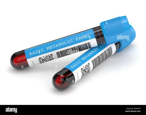 3d render of Basic Metabolic Panel blood tubes over white background Stock Photo - Alamy