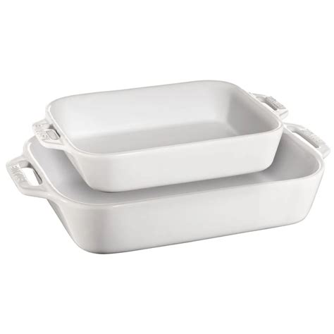 Staub Ceramic Rectangular Baking Dish Set - White | Berings
