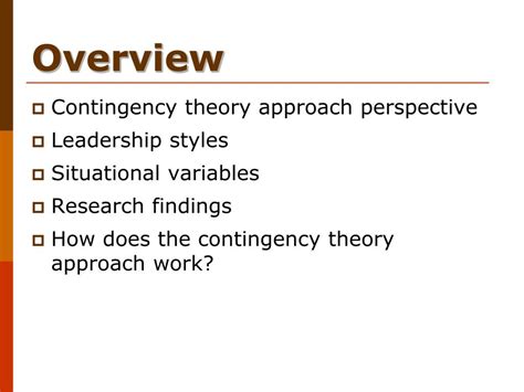 Contingency theory Overview 的图像结果