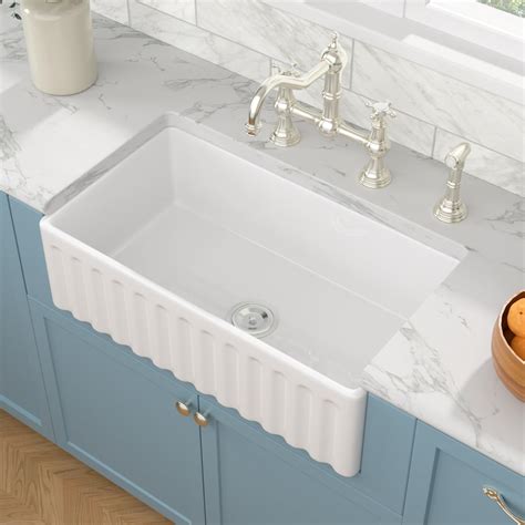 33 White Farm Sink Double Bowl - Donsdey 33×20 Apron Front Farmhouse ...