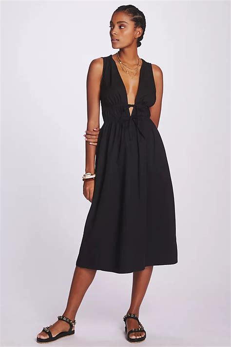 Faithfull Deep-V Midi Dress – Styched Fashion