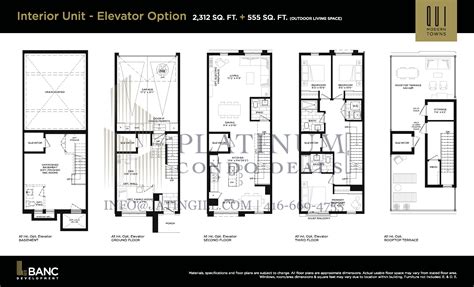 Interior Elevator (3BR) Floor Plans - Platinum Condo Deals