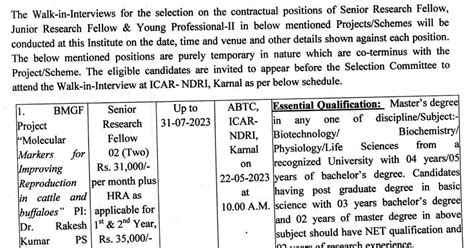 NDRI Protein Biochemistry/Microbiology/Molecular Biology Project Walk INs