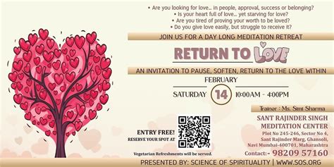 RETURN TO LOVE- Meditation Retreat, Sant Rajinder Singh Meditation ...