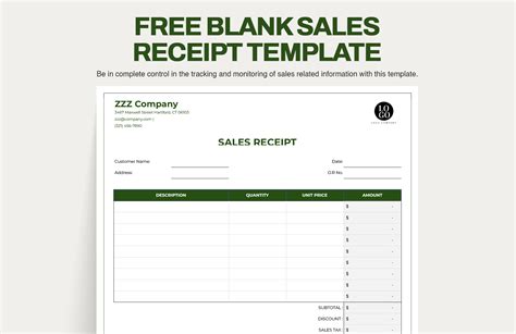 Excel Receipt Template Free