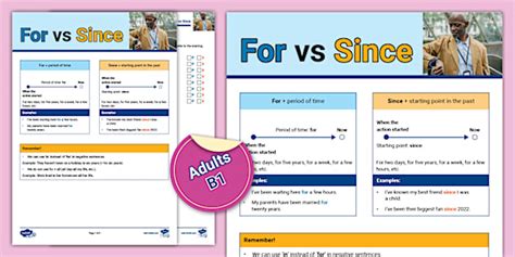ESL For vs Since Present Perfect Worksheet [Adults, B1]