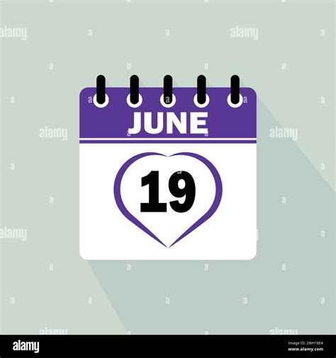 Icon calendar day - 19 June. 19th days of the month, vector ...