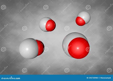 Space-filling Molecular Model of Carbon Monoxide (chemical Formula CO ...