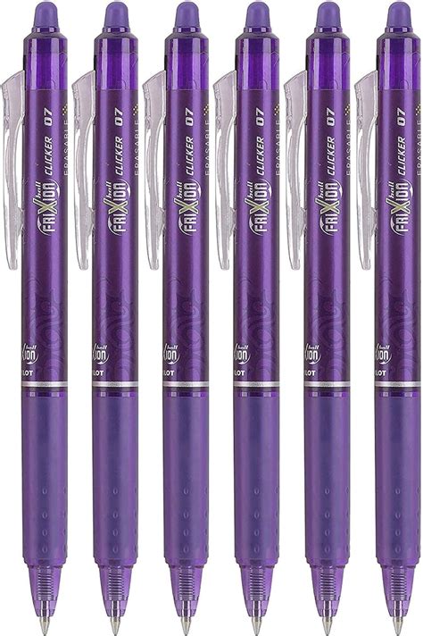 Pilot FriXion Clicker 0.7mm, Erasable Gel Pens, Fine Point, Purple Ink ...