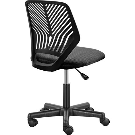 Buy Yaheetech Adjustable Armless Office Chair Mid Back Swivel Computer ...