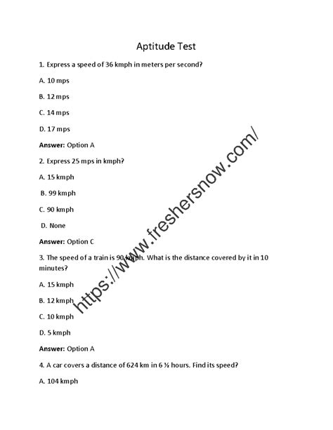 Aptitude Test 1: Speed, Work, and Ratio Problems - Studocu