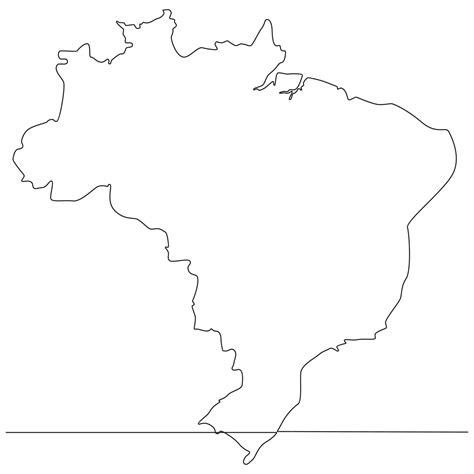 Continuous line drawing of map Brazil vector line art illustration 14072913 Vector Art at Vecteezy