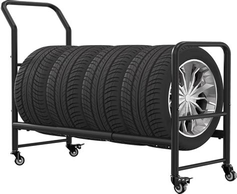 Amazon.com: EROTASH Rolling Tire Rack for Garage,Tire Storage Rack ...