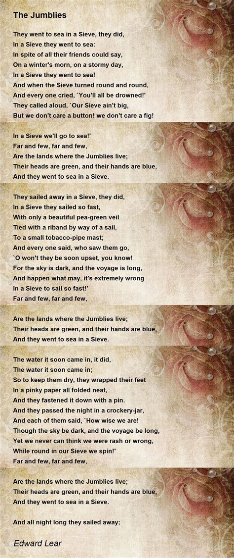 The Jumblies Poem by Edward Lear - Poem Hunter