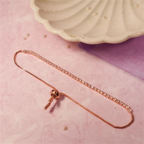 Diamond Whisper Tennis Bracelet - Rose-Gold | Salty – Salty Accessories