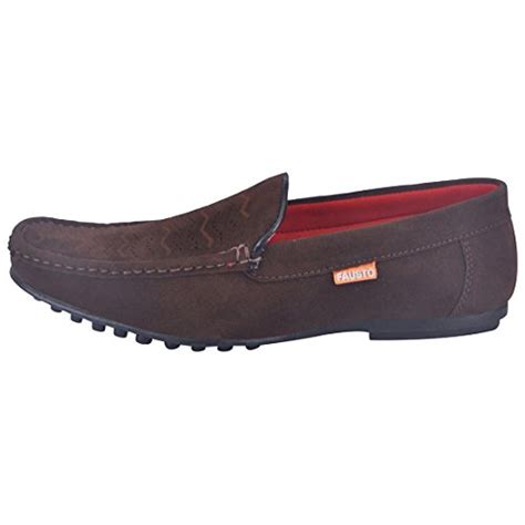 Buy FAUSTO 7003-41 Brown Men's Loafers at Amazon.in