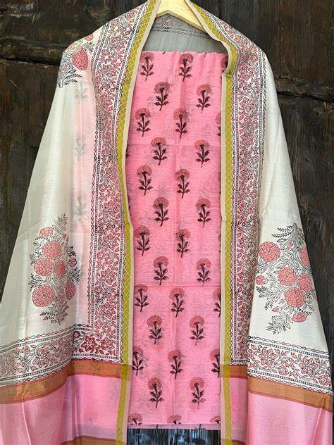 Maheshwari hand block printed set