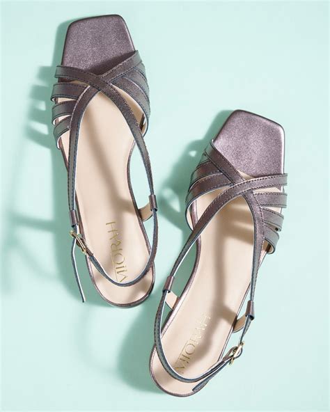 Dalia Metallic Leather Mid Heels – Miorah Shoes(PNK IMPEX)