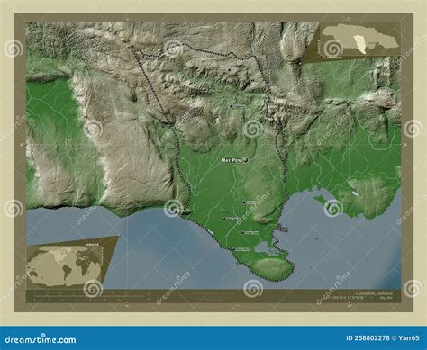 Clarendon, Jamaica. Wiki. Labelled Points of Cities Stock Photo - Image ...