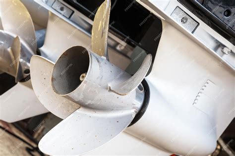 Premium Photo | The stern of the boat standing in a dry dock on ...