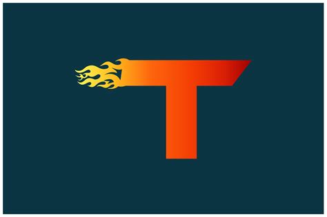 Letter T On Fire