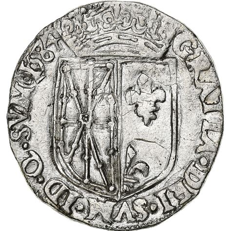 Kingdom of Navarre, Henri III (Henri II of Bearn), 1/4 Ecu, 1584, Saint-Palais