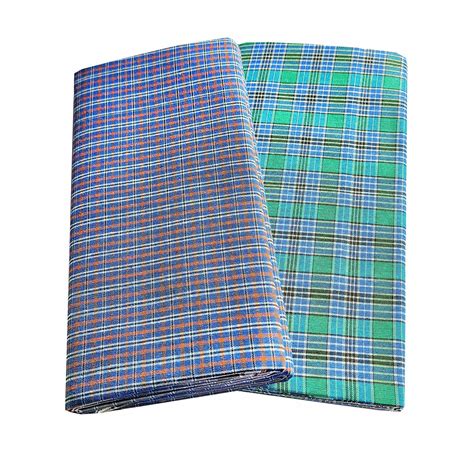Buy VASTRAM Poly Cotton lunges for Men Free Size Unstitched Lungi Combo ...
