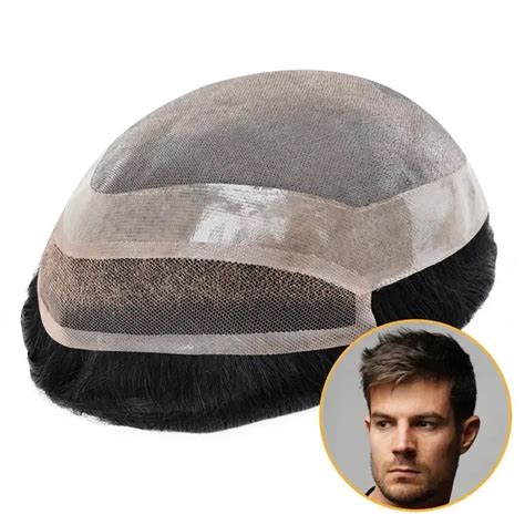 Fine Mono Lace Front Men Hairpiece 100% Human Hair Toupee for Men