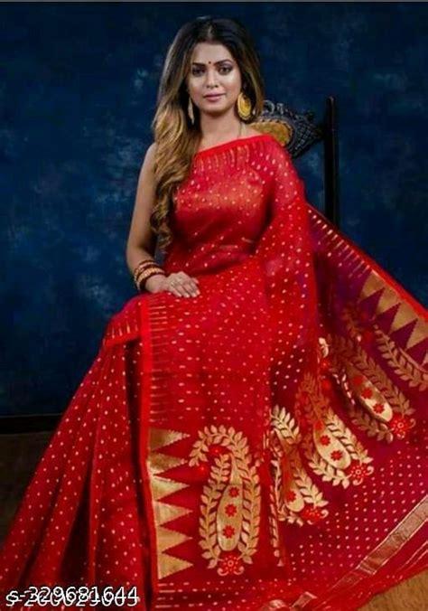 Best Qualty Hazar Buti Jamdani Saree Color Red – Rebistore