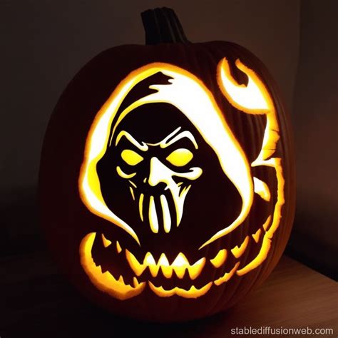 Halloween Pumpkin with Ghostface Carving | Stable Diffusion Online