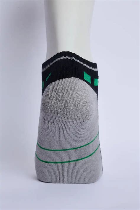 Jump Men’s Half Terry Sneaker Socks – Black & Light Grey – TeamSG